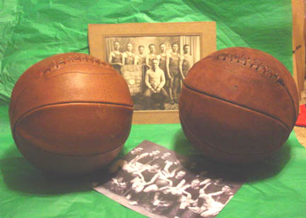 antique laced leather basketball