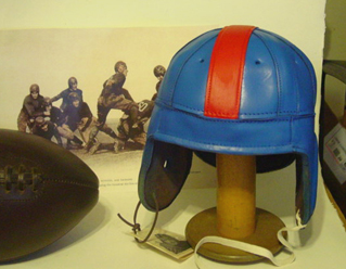 1940  U. Kansas & Ole Miss leather  football helmet