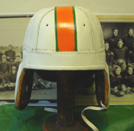 Miami custom leather football helmet