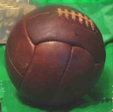 vintage leather soccer ball