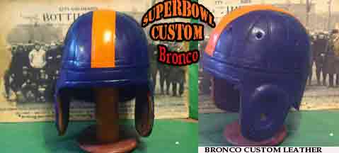 Denver Bronco leather Football helmet