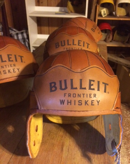 Bullet Whiskey Leather Football Helmet