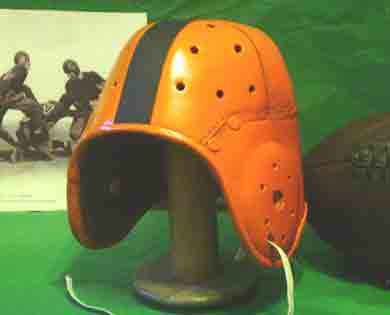 Illinois leather football helmet