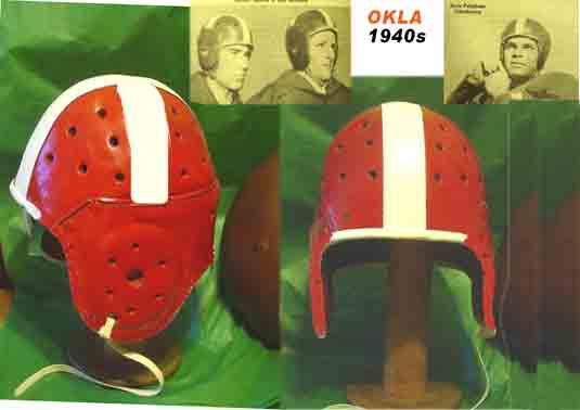1940 Oklahoma leather football helmet