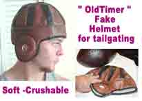 Tailgating leather football helmet