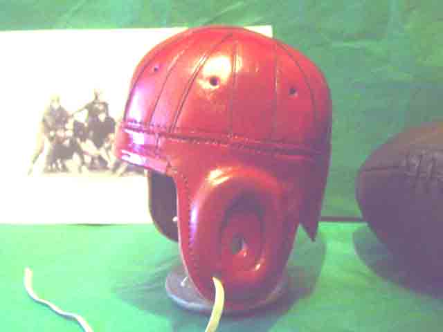 Rutgers,Harvard, SMU leather football helmet