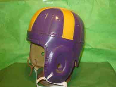Minnesots Viking leather football helmet