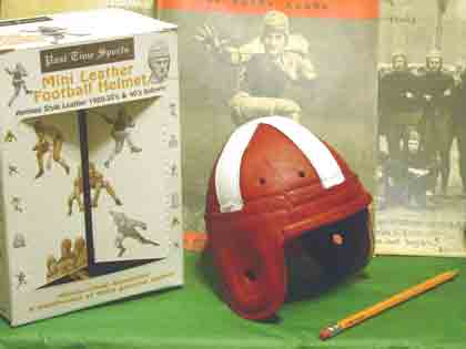 Oklahoma leather mini football helmet